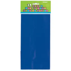 10 Party Paper Bags Royal Blue 10H x 5W in