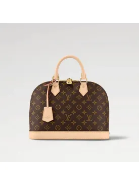 Alma Monogram Canvas Tote Bag Brown