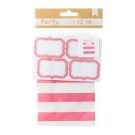 American Crafts - Diy Party Treat Bags & Labels Pink & White*