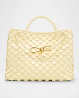 Andiamo Small Fish Scale Top-Handle Bag