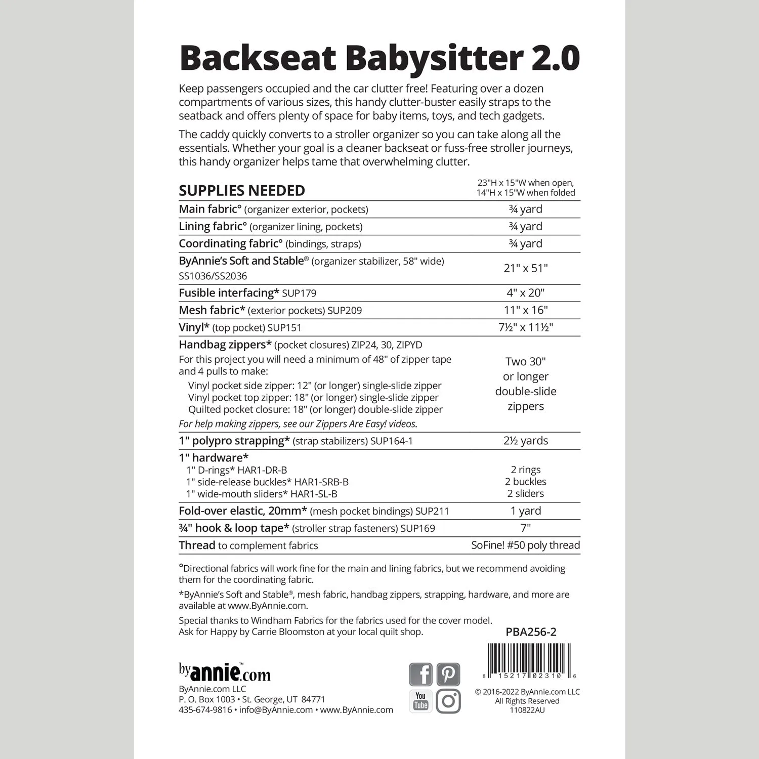 Backseat Babysitter 2.0 Organizer Pattern
