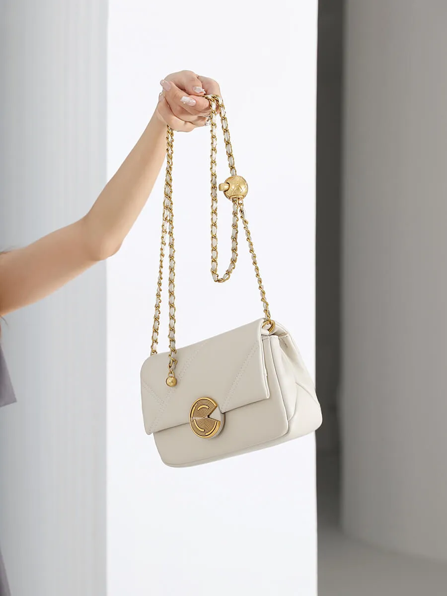 Ball Chain Leather Crossbody Bag