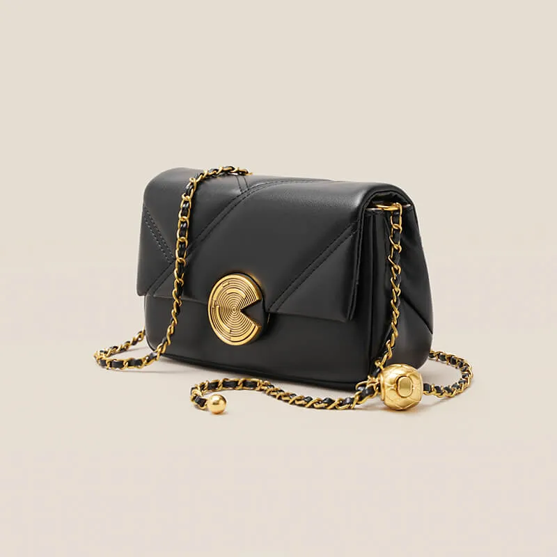 Ball Chain Leather Crossbody Bag