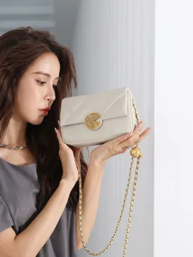 Ball Chain Leather Crossbody Bag