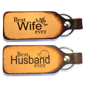 Best Wife Ever Best Husband Ever Couples Leather Keychains