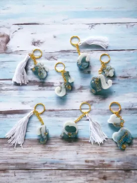Blue & White Letter Keychains | Alphabet Keychains | Resin Craft