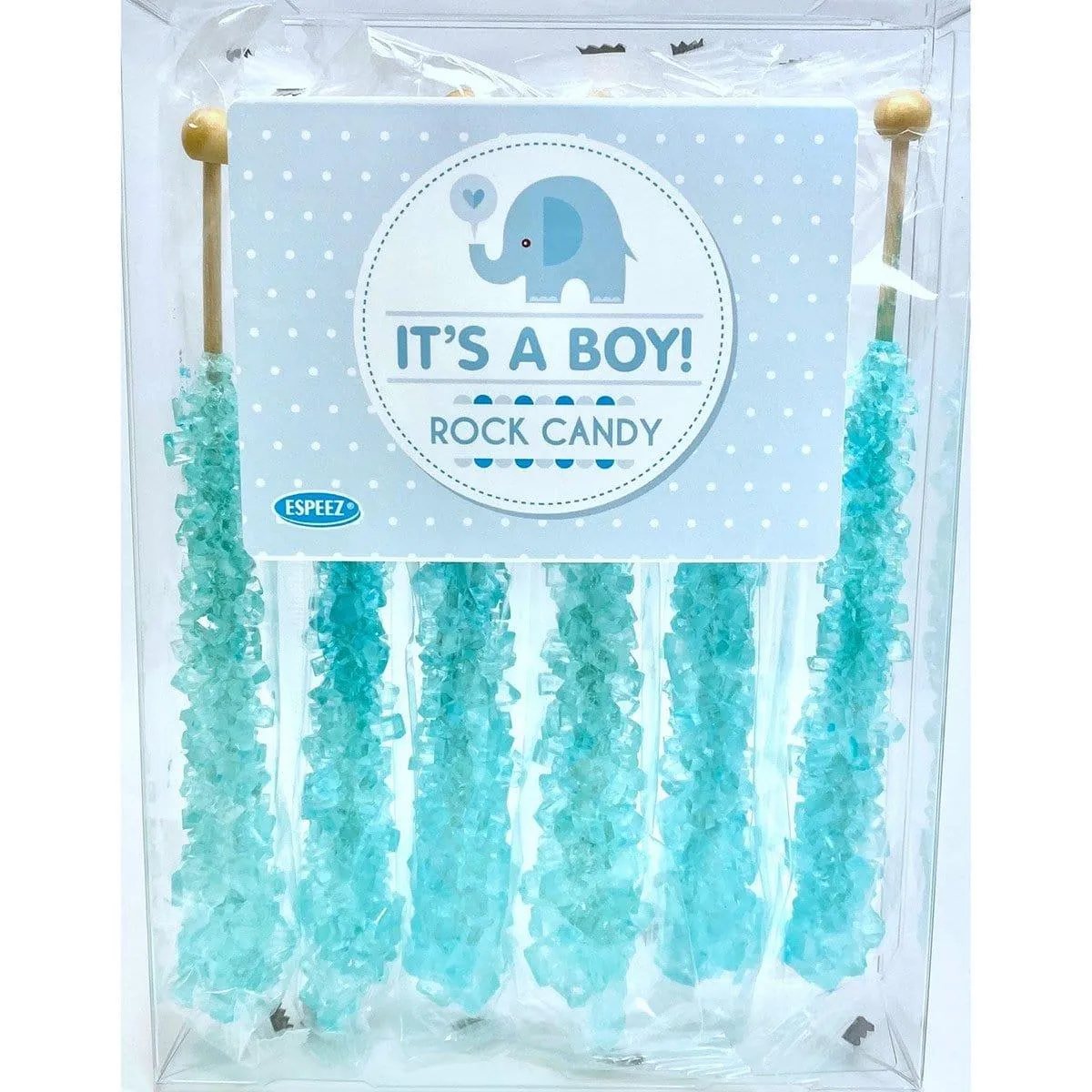 Blue Rock Candy On Stick, 6 Count