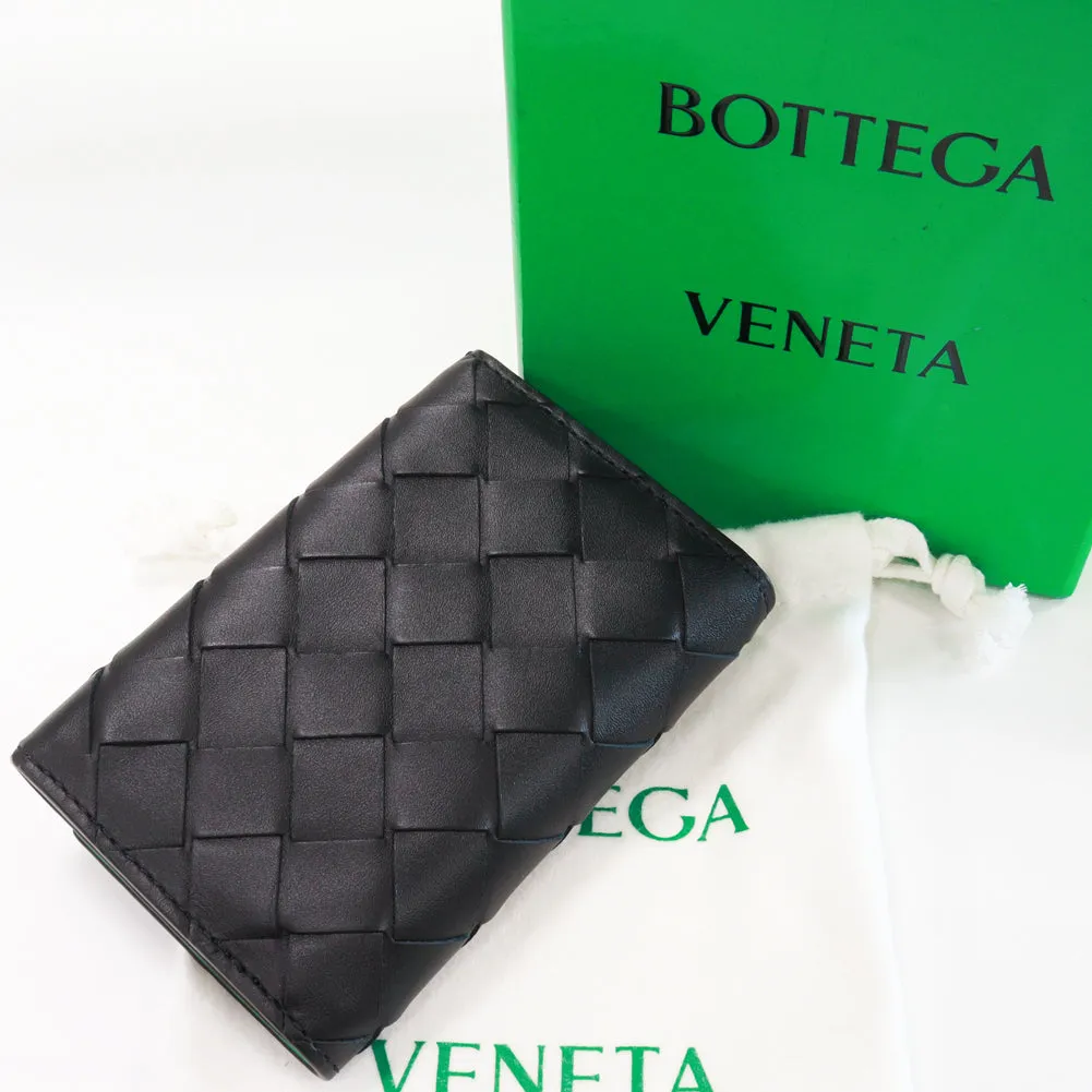 Bottega Veneta 6 Key Holder Intrecciato Calf Black