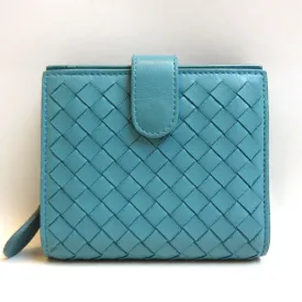 Bottega Veneta Lambskin Mini Wallet Blue