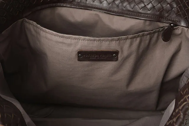 Bottega Veneta Leather Tote Bag Dark Brown