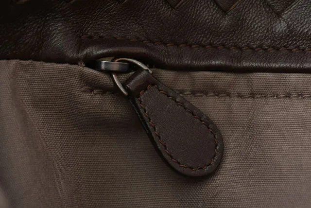 Bottega Veneta Leather Tote Bag Dark Brown