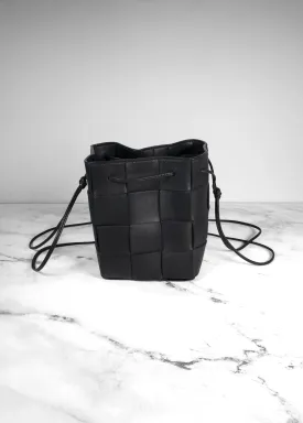 Bottega Veneta Nappa Maxi Intrecciato Cassette Black Bucket Bag