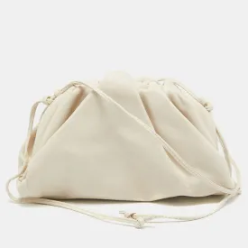 BOTTEGA VENETA Off White Leather Mini The Pouch Bag