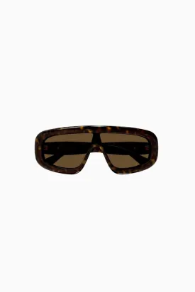 Bottega Veneta Sharp Square Framed Sunglasses - Havana