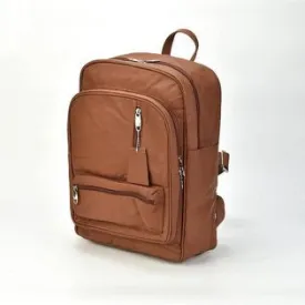 Brown Leather Backpack with Sleek Design