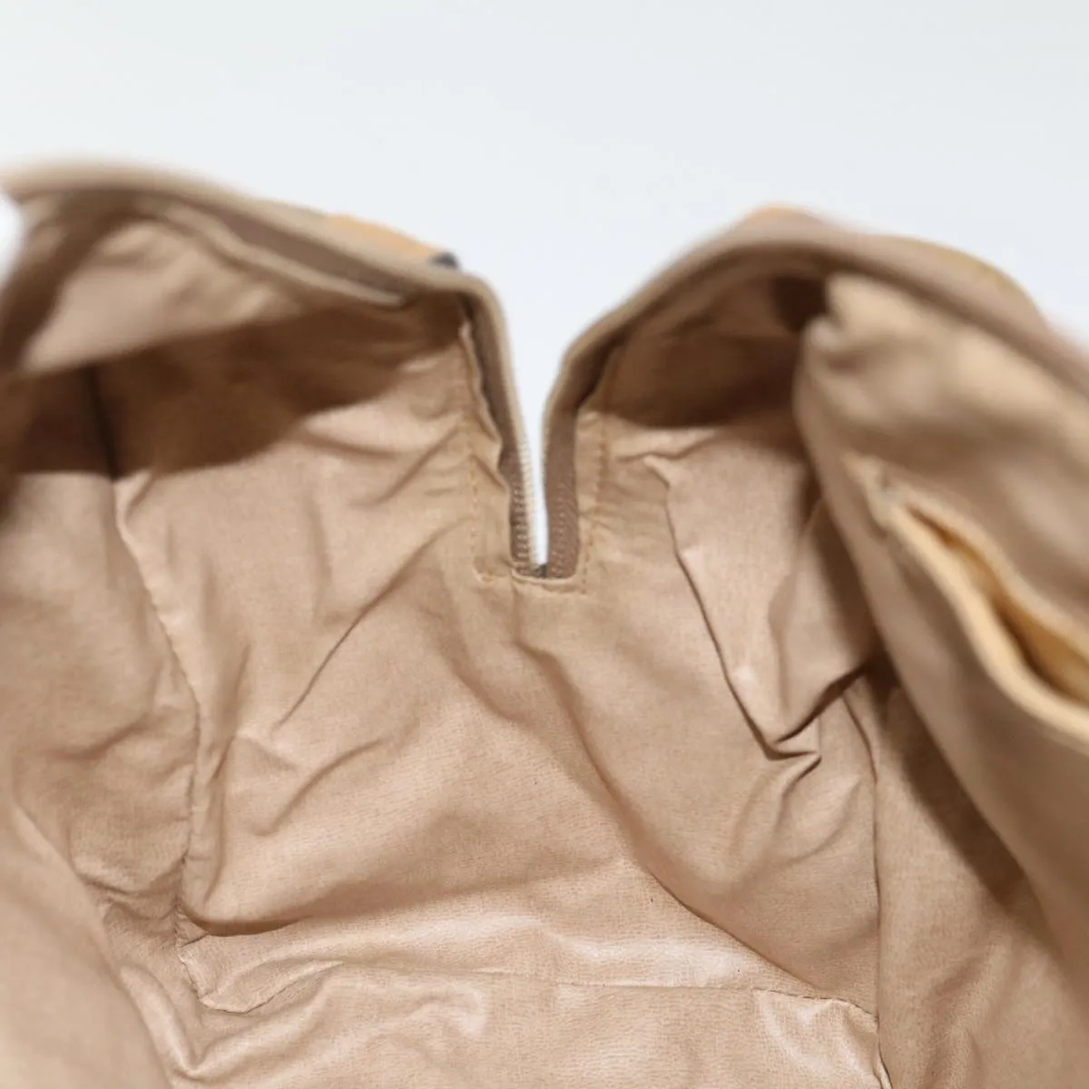 CELINE C Macadam Canvas Boston Bag Beige Auth ki4376
