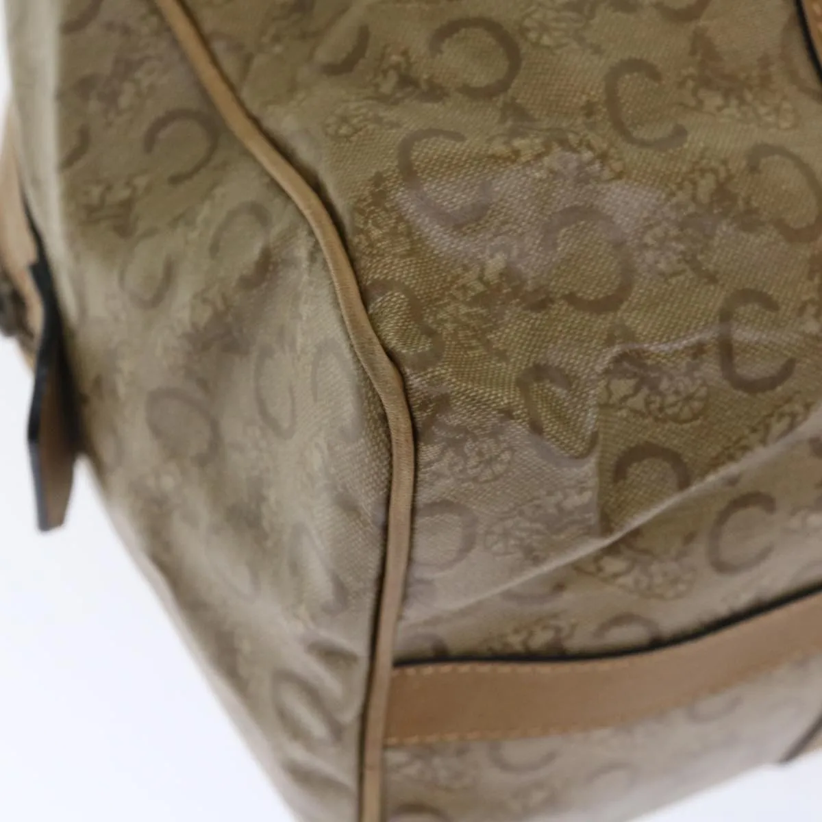 CELINE C Macadam Canvas Boston Bag Beige Auth ki4376