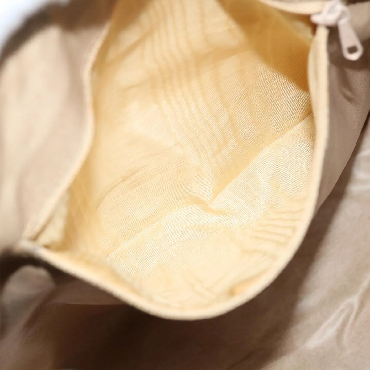CELINE C Macadam Canvas Boston Bag Beige Auth ki4376