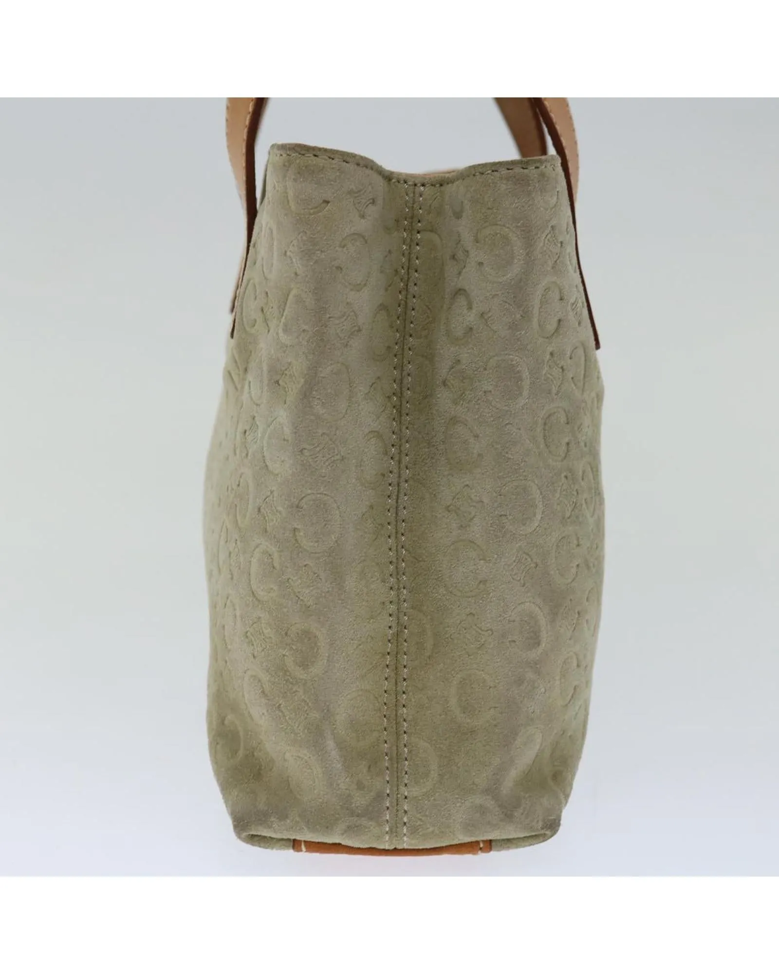 CELINE Cabas Phantom Suede Leather Tote Bag Beige