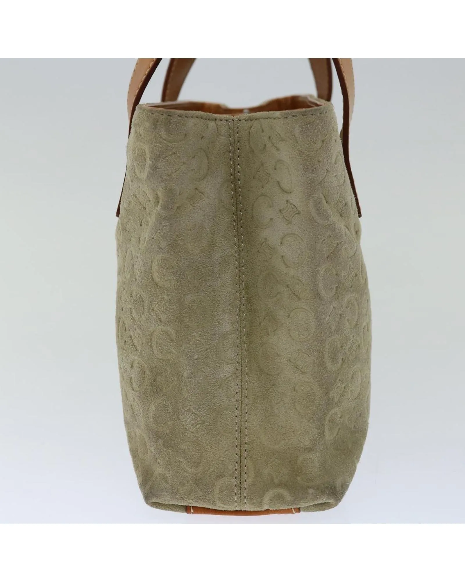 CELINE Cabas Phantom Suede Leather Tote Bag Beige