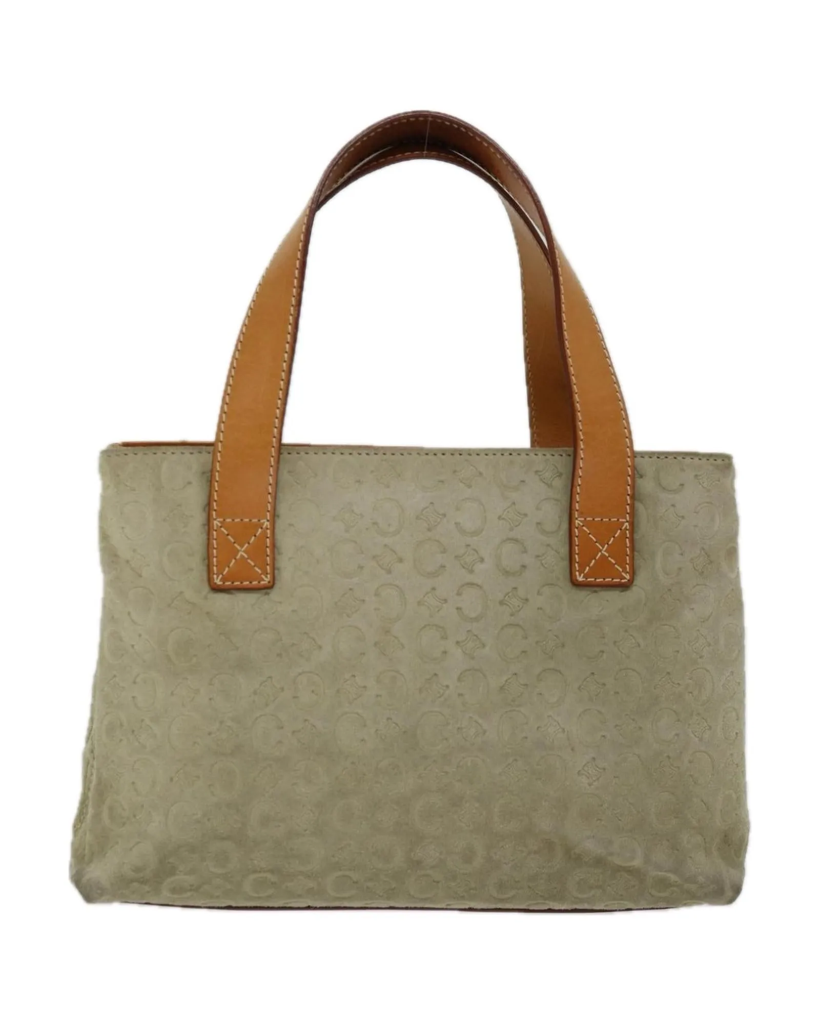 CELINE Cabas Phantom Suede Leather Tote Bag Beige