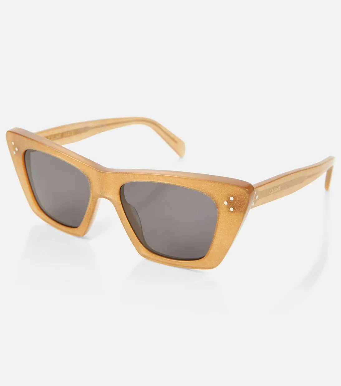 Celine Eyewear Bright 3 Point Cat Eye Sunglasses, Yellow