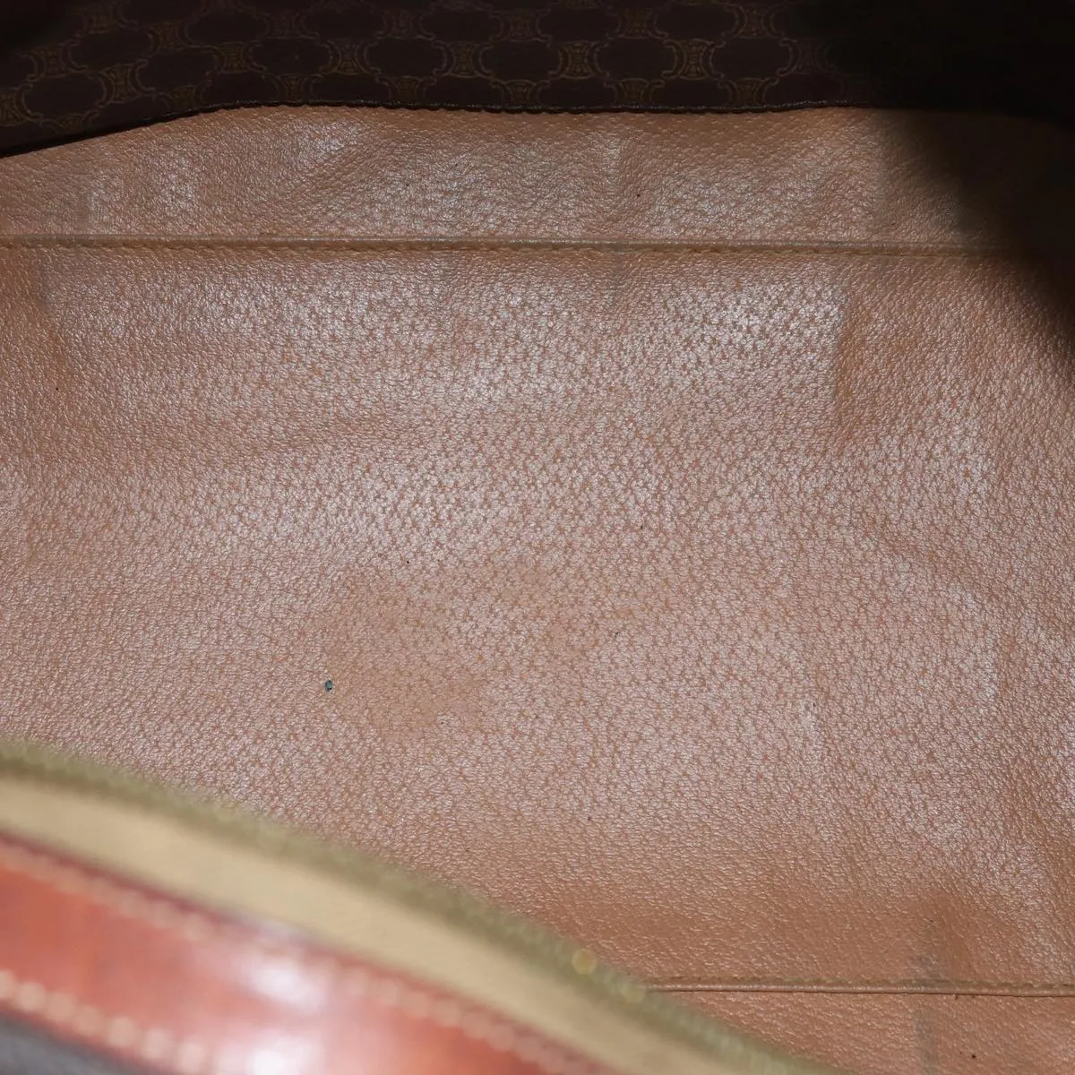 CELINE Macadam Canvas Boston Bag PVC Leather Brown Auth 76580