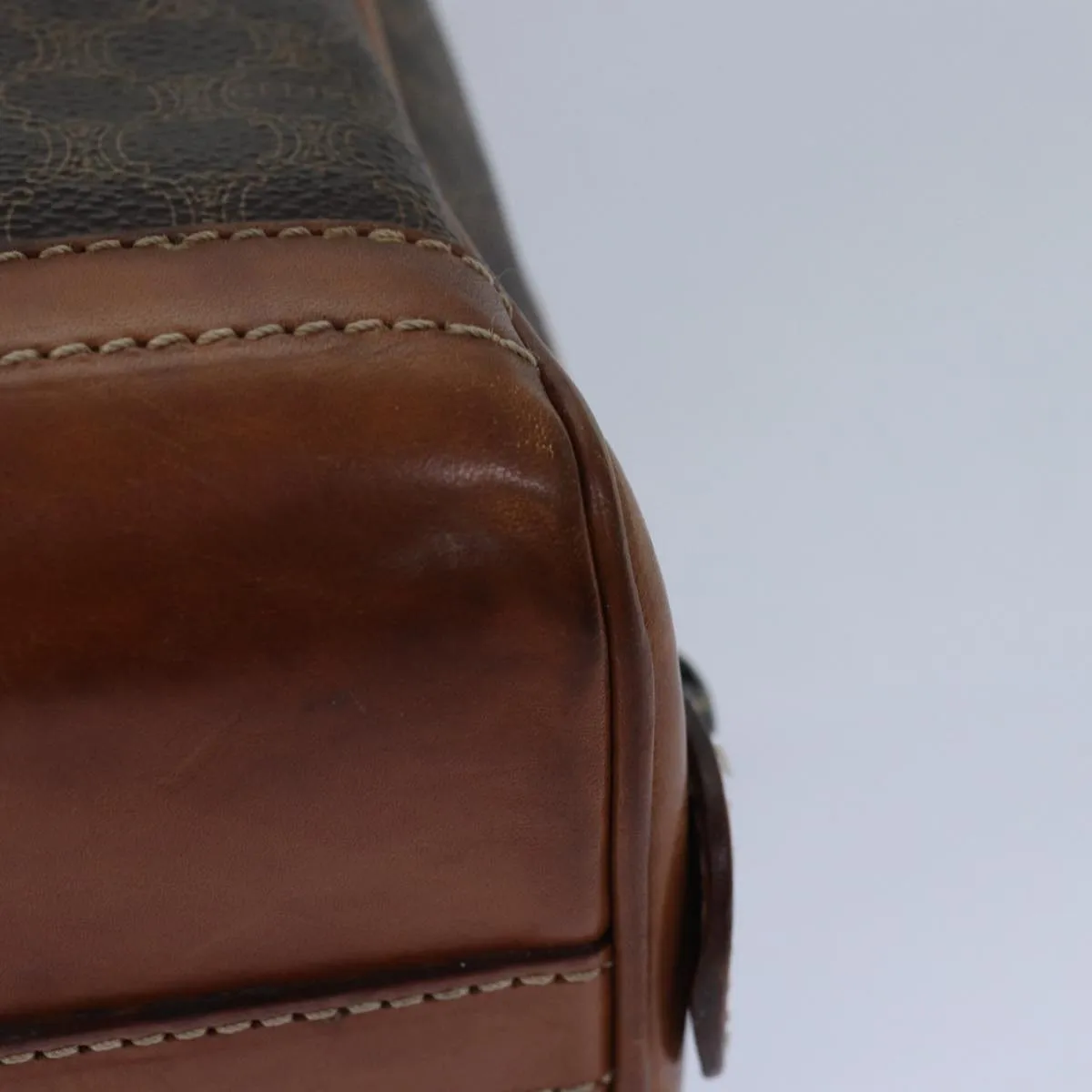CELINE Macadam Canvas Hand Bag Brown Auth 80058