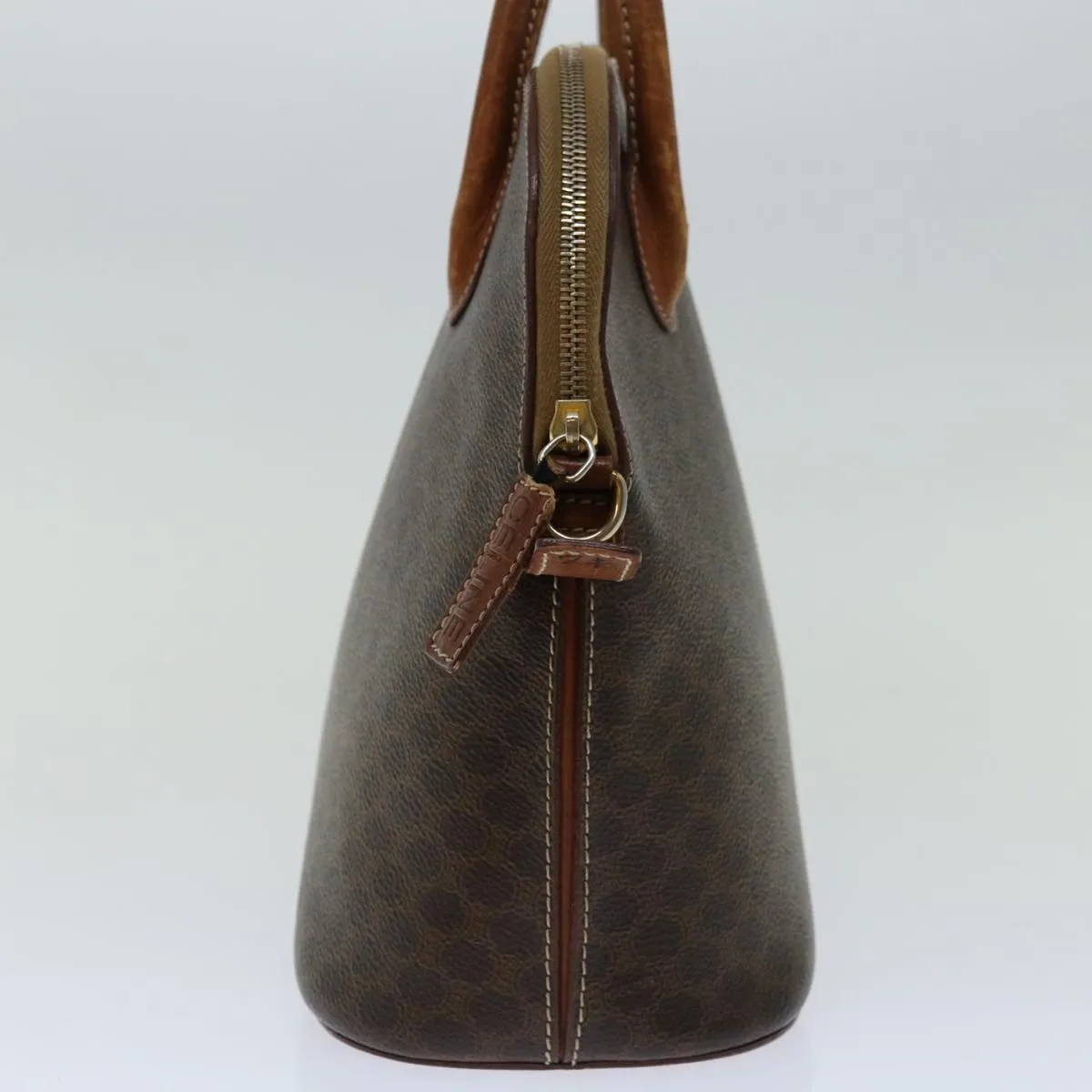 CELINE Macadam Canvas Hand Bag PVC Brown Auth 68566