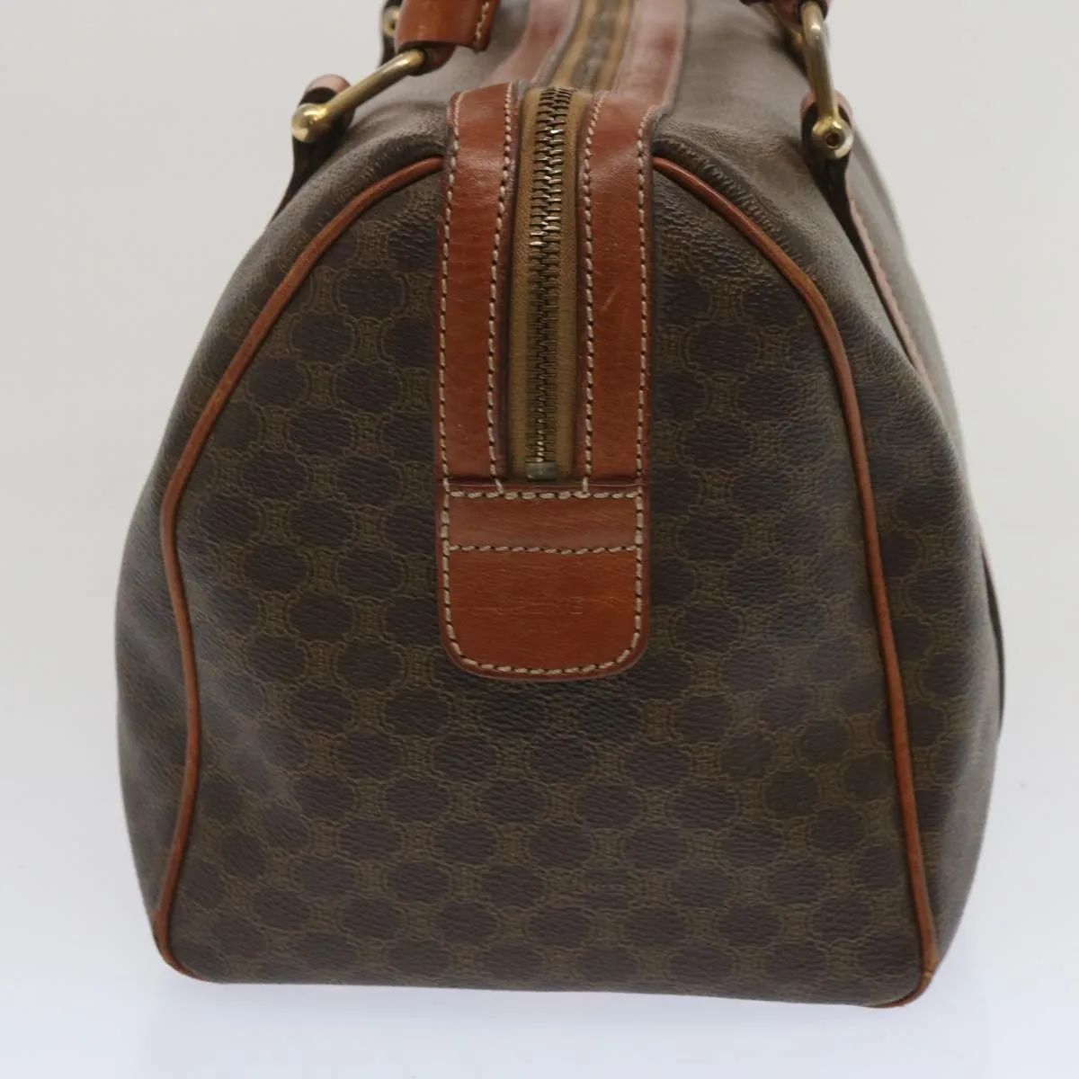 CELINE Macadam Canvas Hand Bag PVC Brown Auth yk10911
