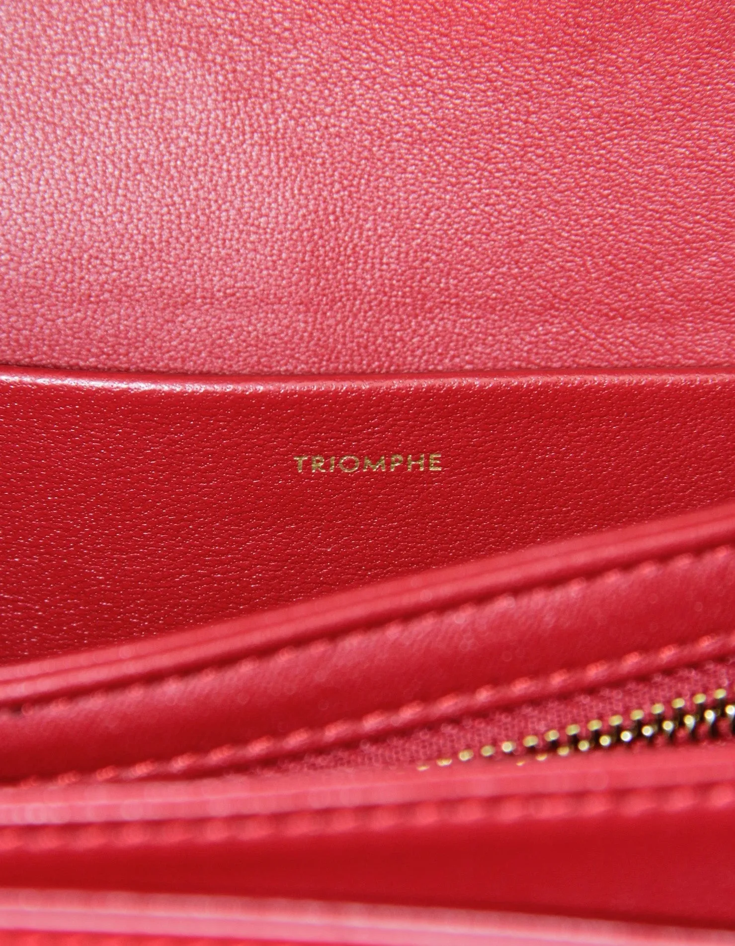 Celine Red Shiny Calfskin Classique Triomphe Bag