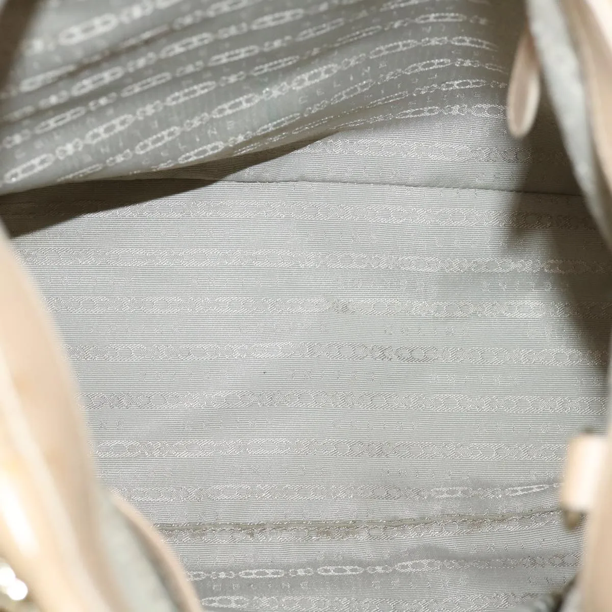 CELINE Shoulder Bag Leather Beige Auth ar8683