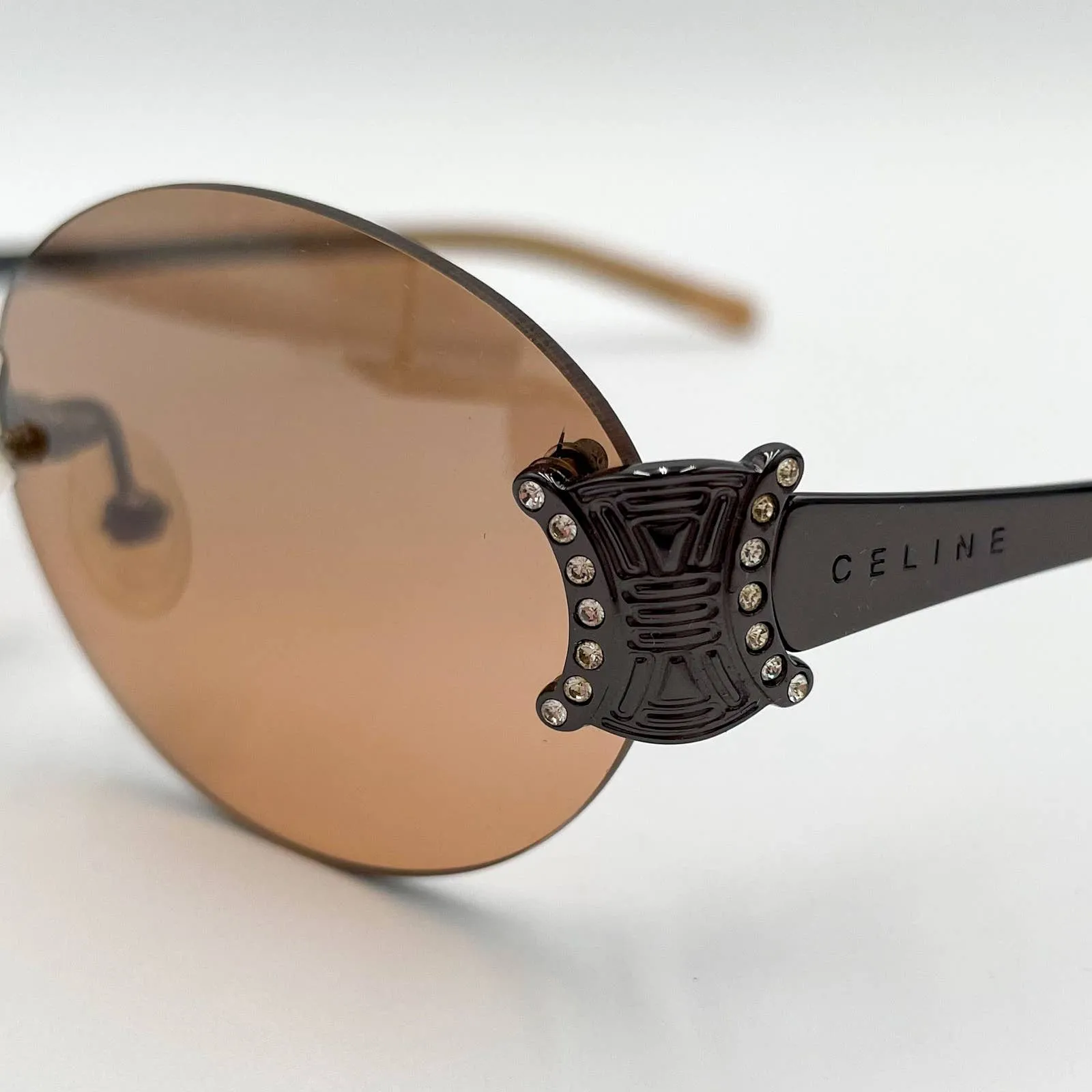 Celine Triomphe Oval Metal Sunglasses
