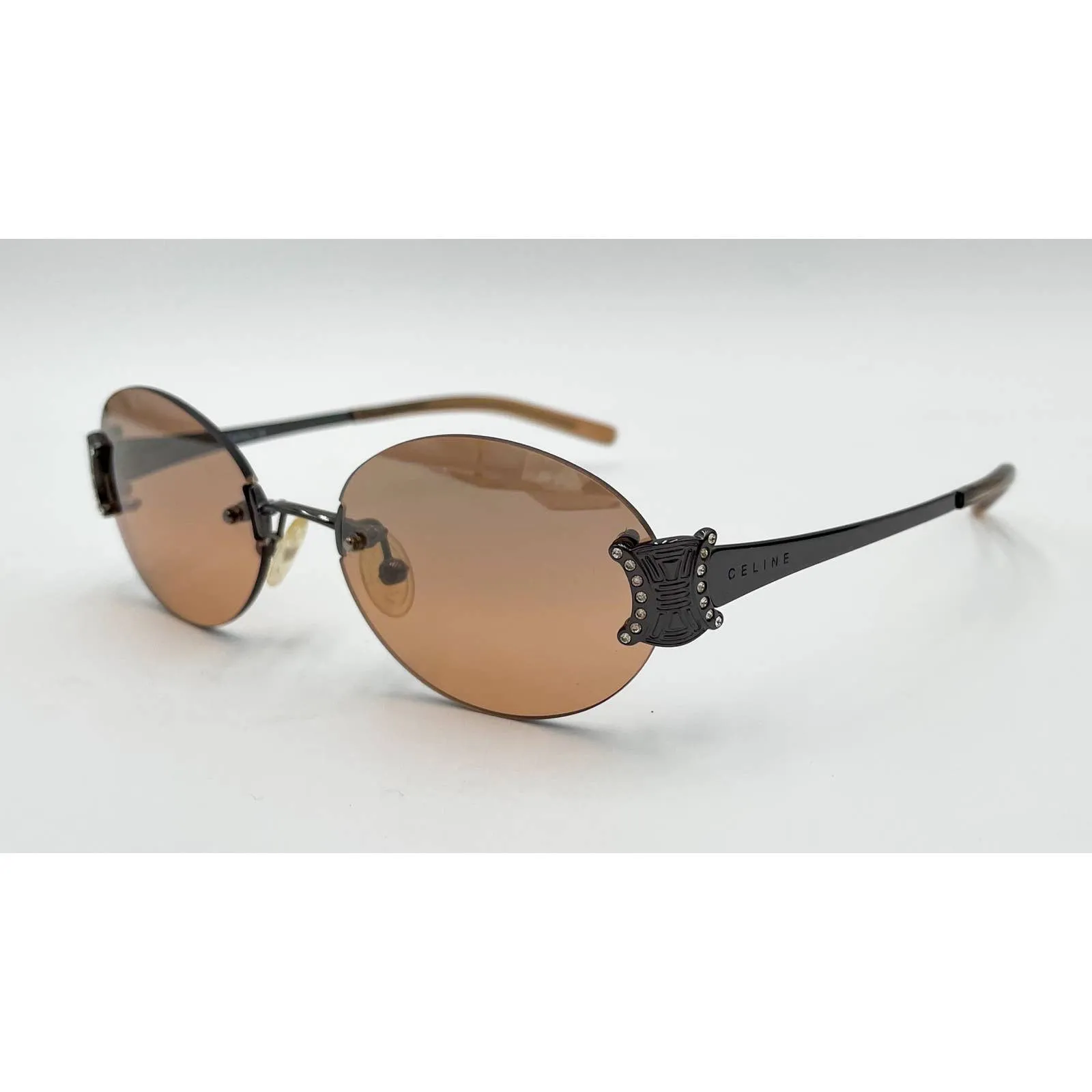 Celine Triomphe Oval Metal Sunglasses