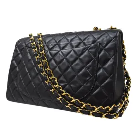 CHANEL 1994-1996 Classic Flap Maxi Black Lambskin 61466