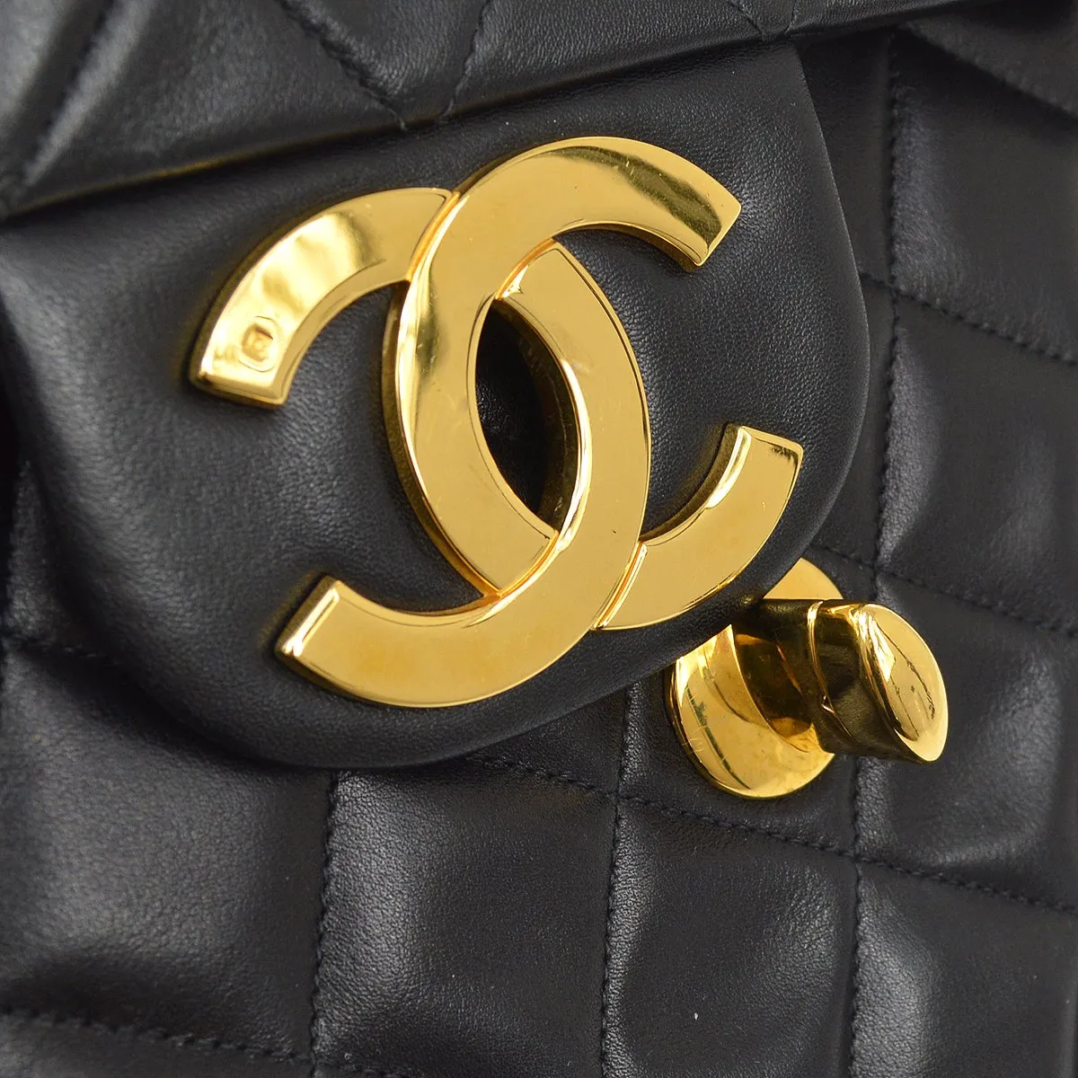CHANEL 1994-1996 Classic Flap Maxi Black Lambskin 61466