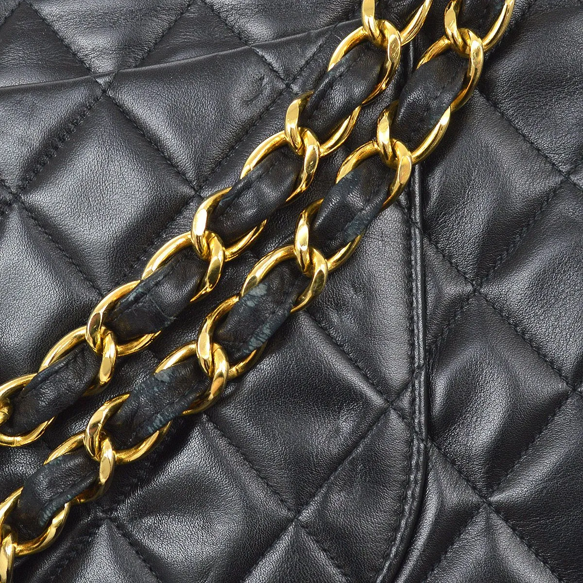 CHANEL 1994-1996 Classic Flap Maxi Black Lambskin 61466