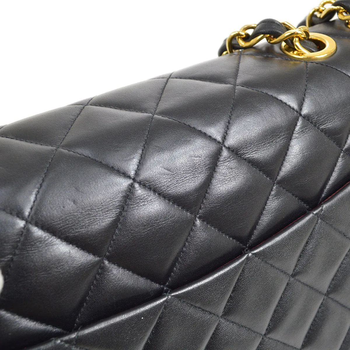 Chanel 1994 Black Lambskin Classic Flap Maxi 62883