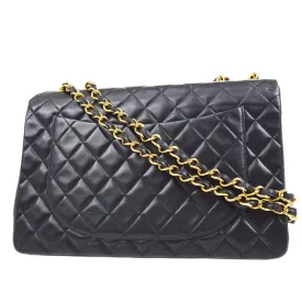 Chanel 1994 Black Lambskin Classic Flap Maxi 62883