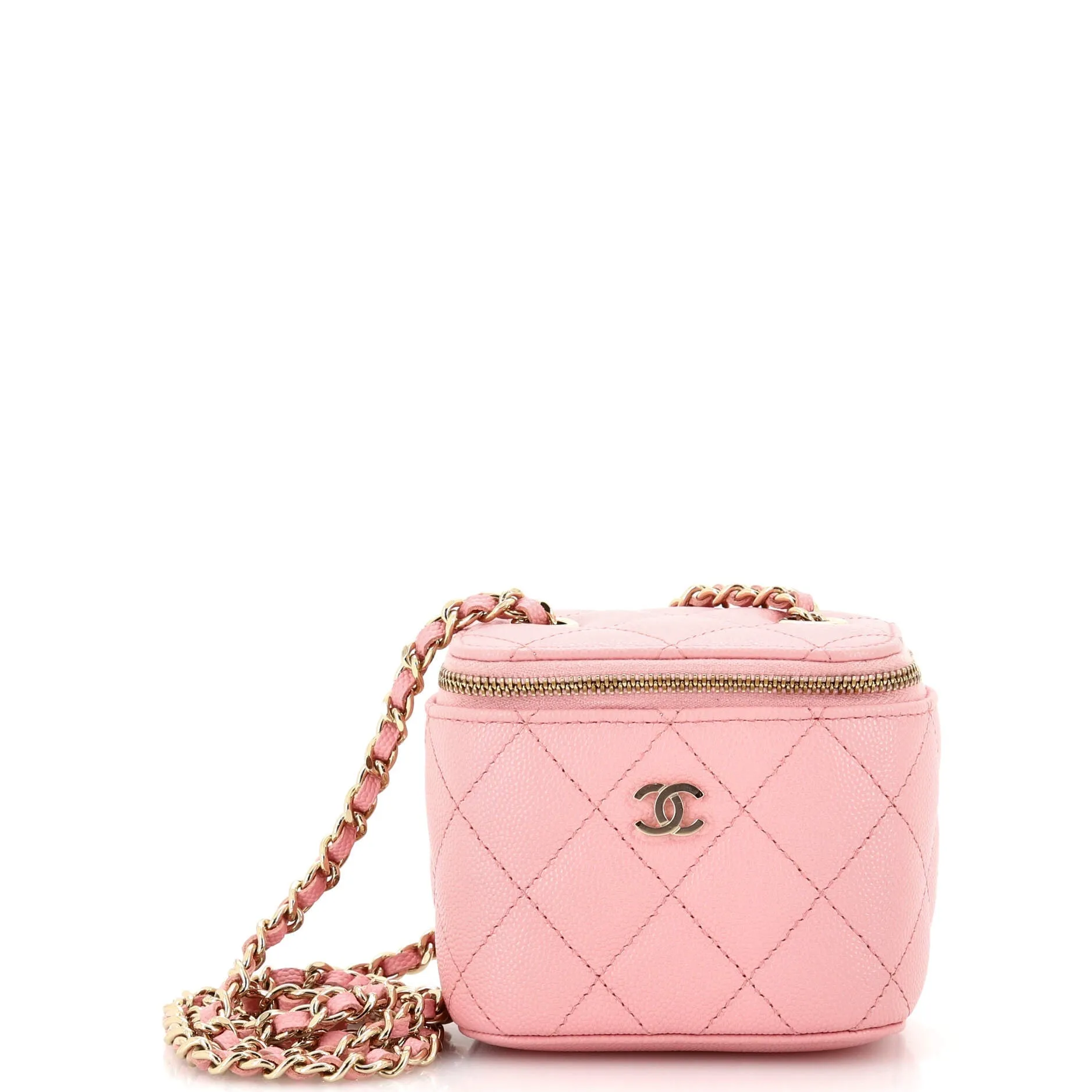 CHANEL Classic Vanity Case with Chain Quilted Caviar Mini