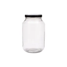 Consol 3L Glass Catering Jar with Lid Twist off White 110mm Lid BN0166
