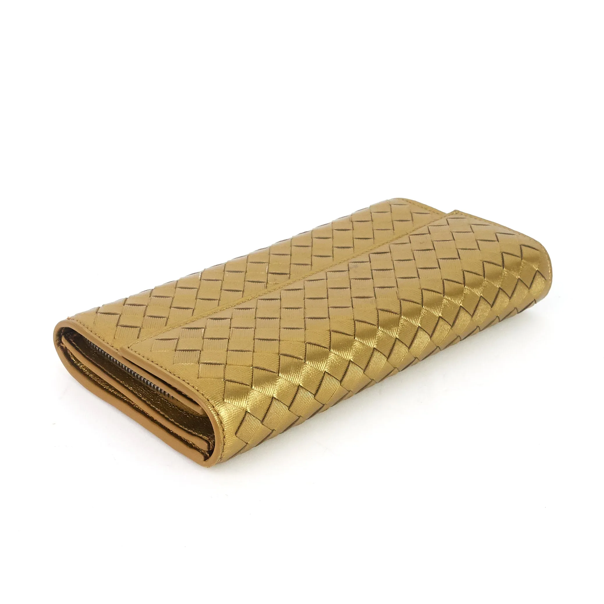 Continental Intrecciato Nappa Leather Wallet