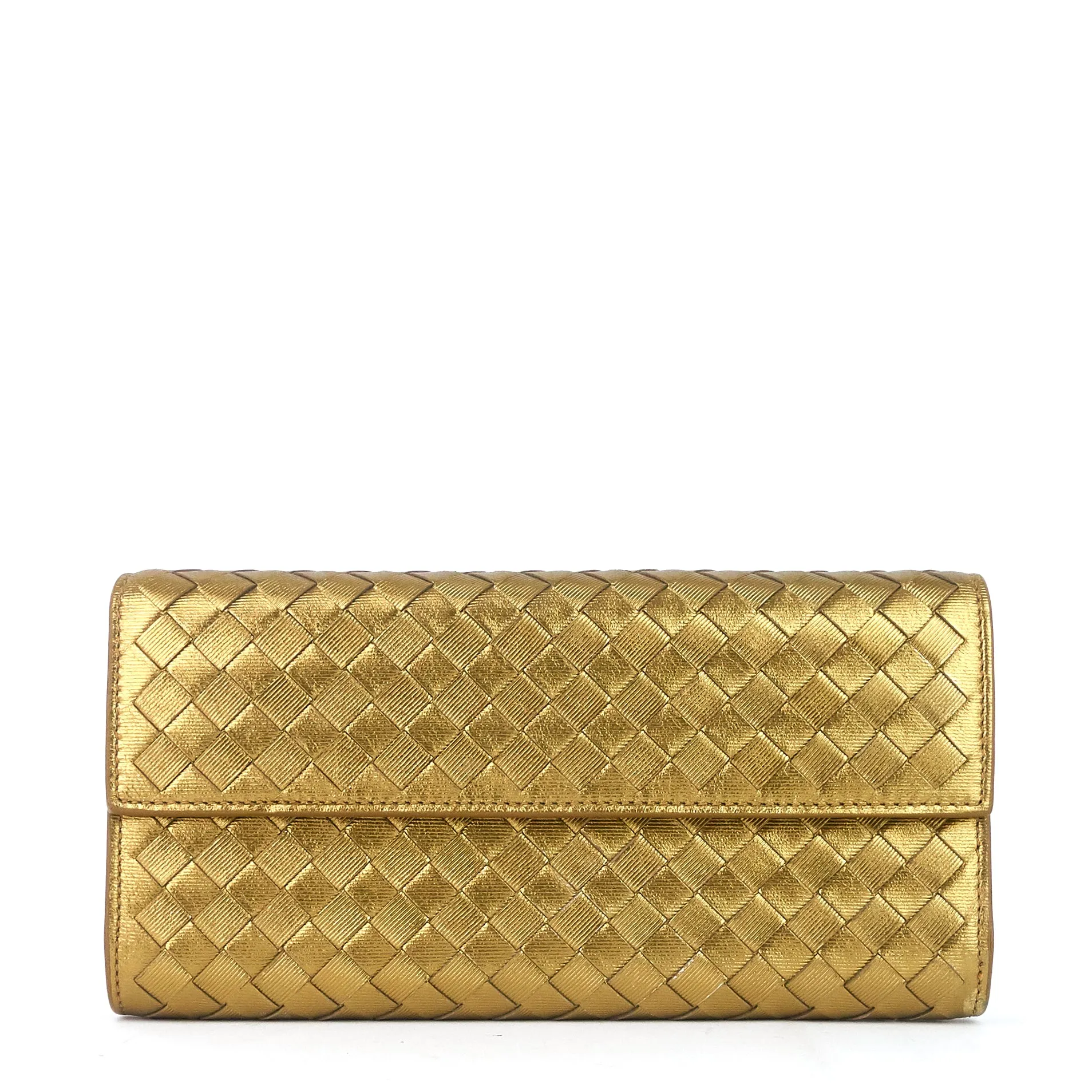 Continental Intrecciato Nappa Leather Wallet