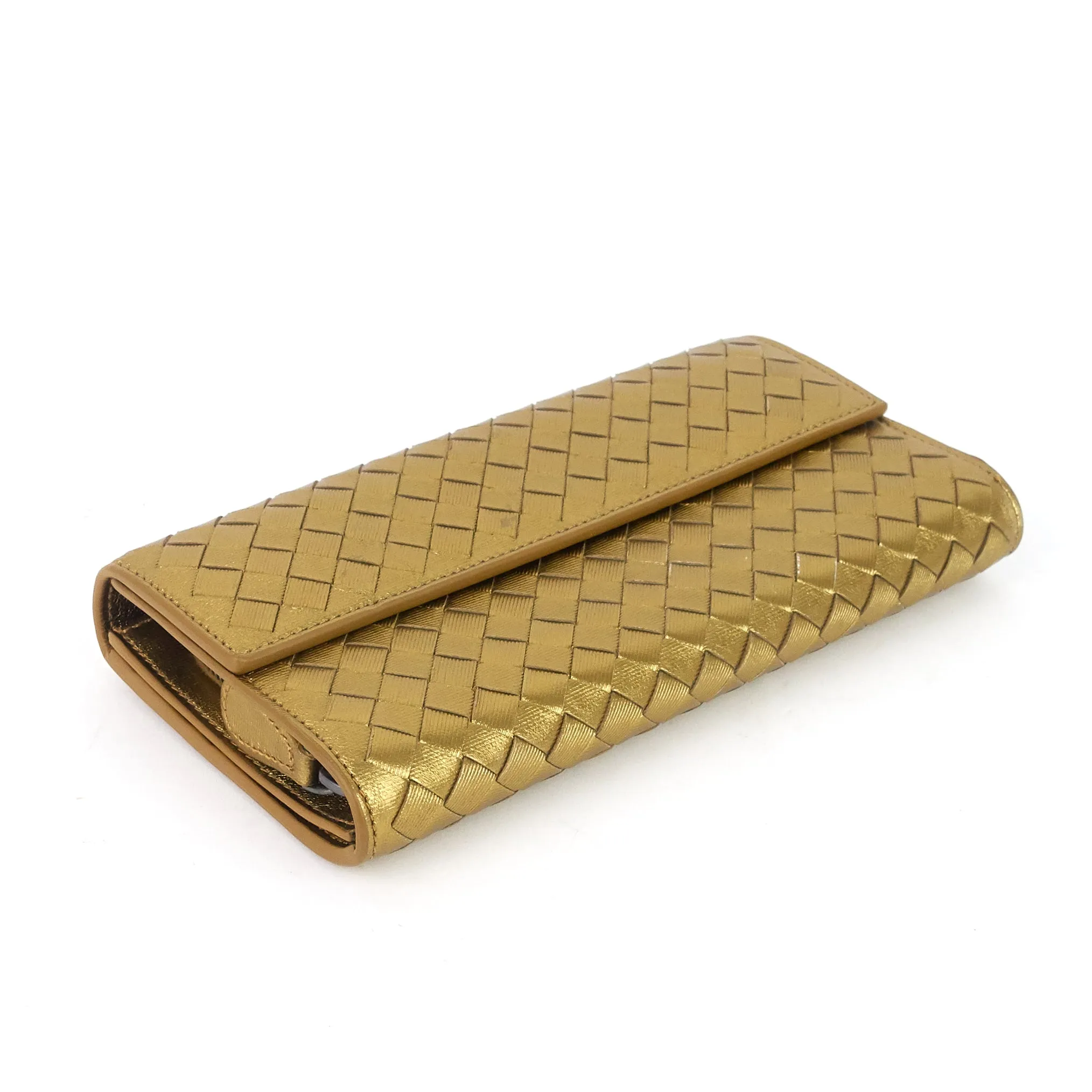 Continental Intrecciato Nappa Leather Wallet