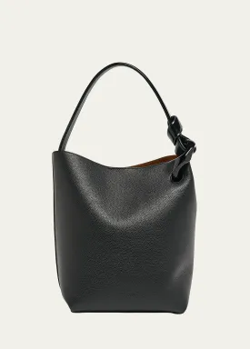 Corner Grain Leather Bucket Bag