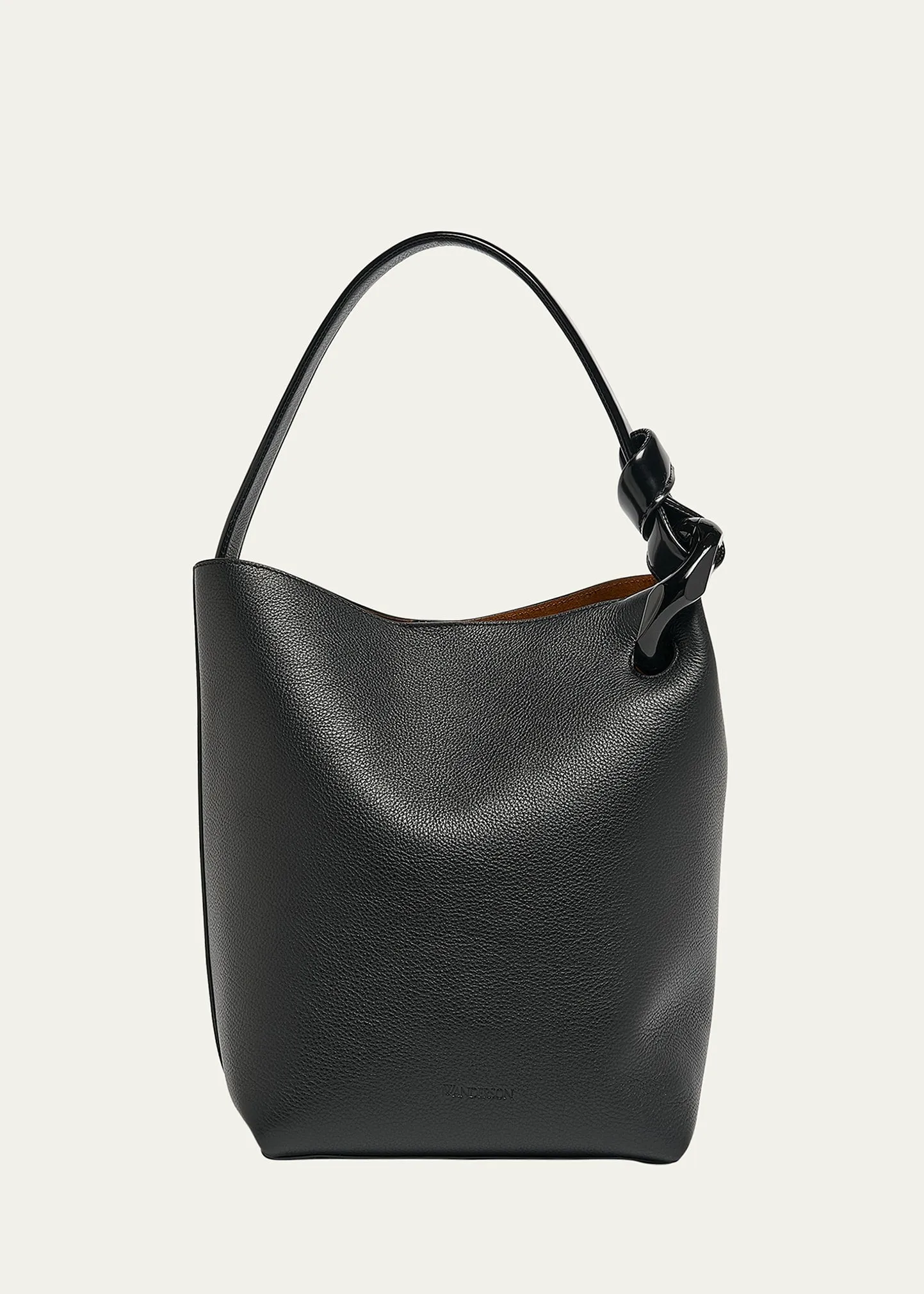 Corner Grain Leather Bucket Bag