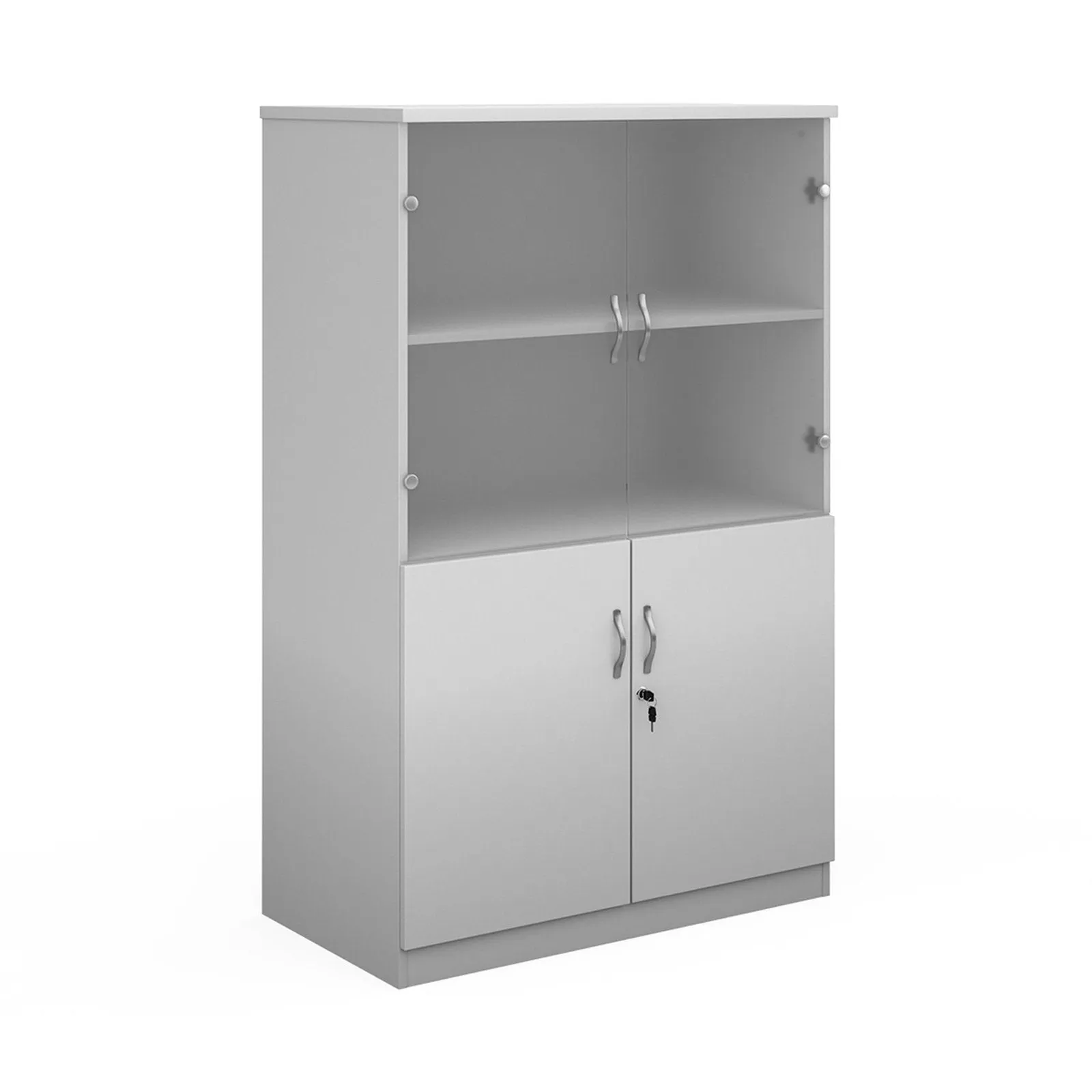 Deluxe combination unit with glass upper doors