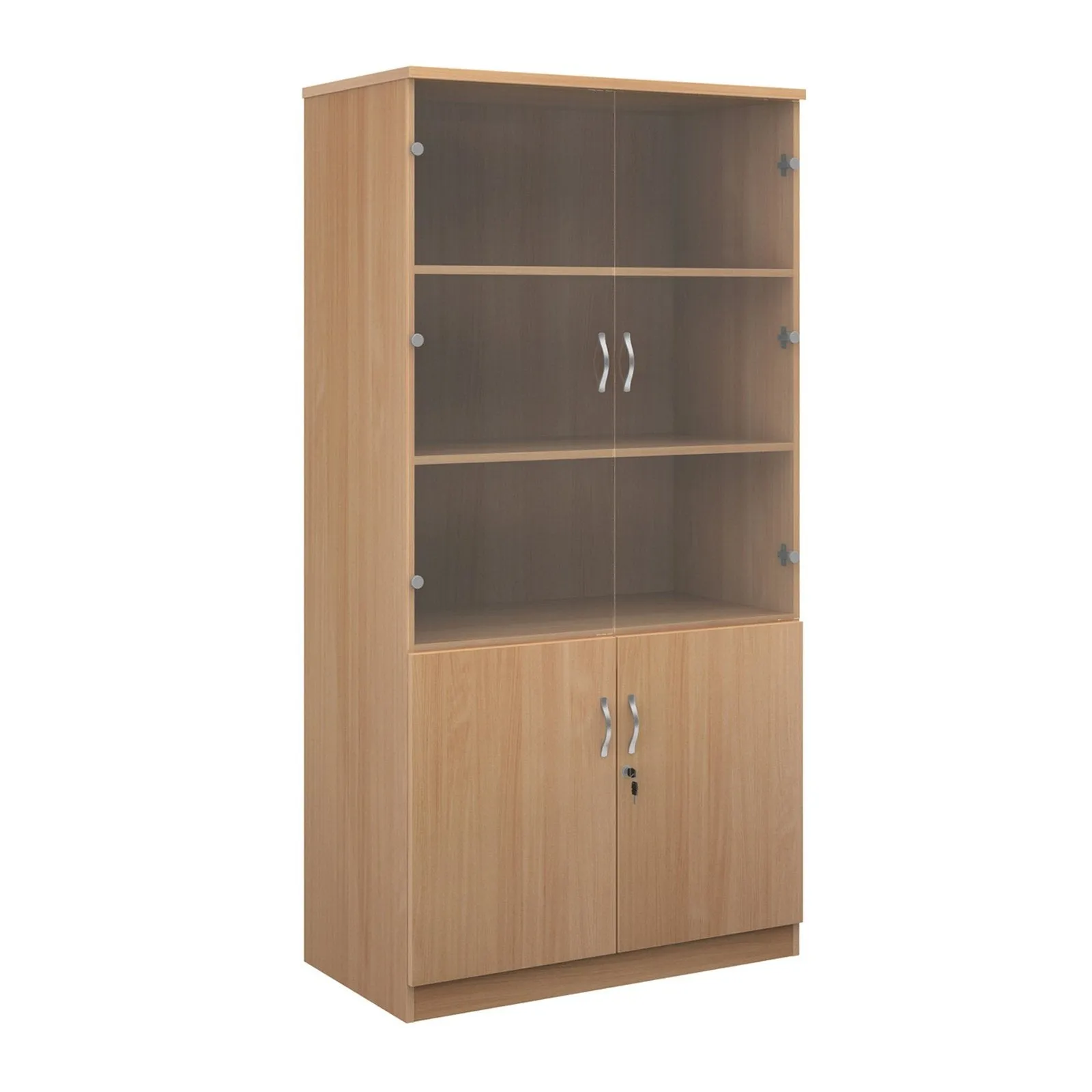 Deluxe combination unit with glass upper doors