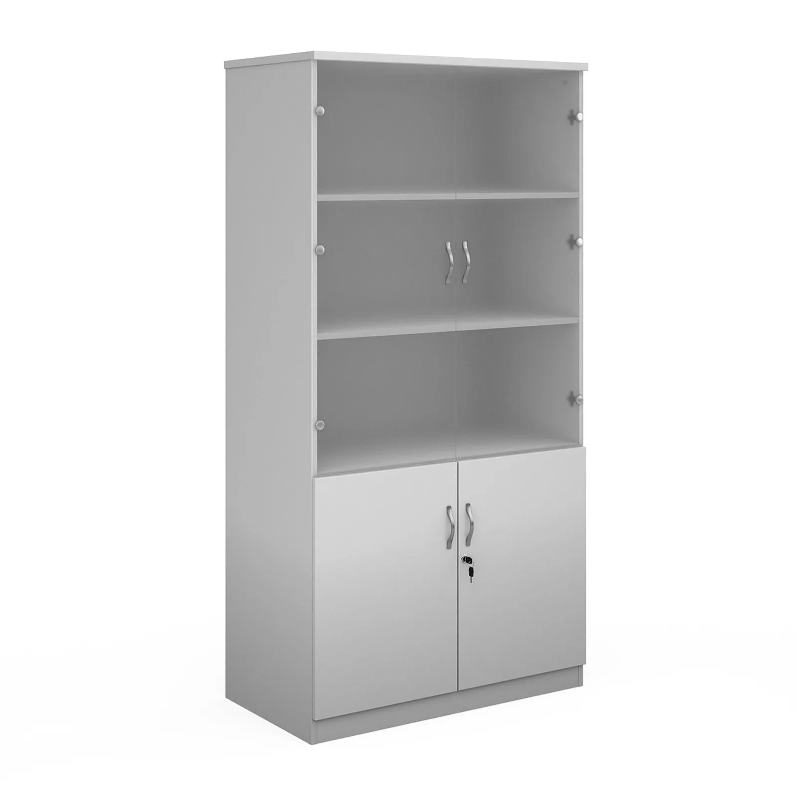 Deluxe combination unit with glass upper doors