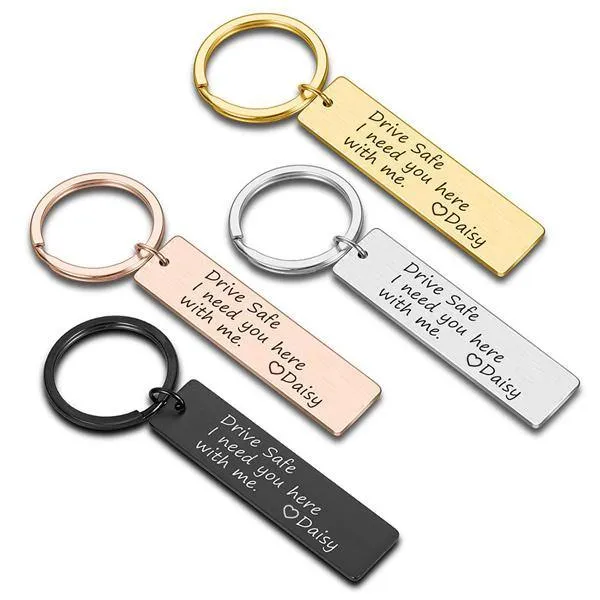 Drive Safe Keychain Personalized Name With Text